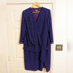 Vintage purple sequin Evening dress Ursula of Switzerland size 18W